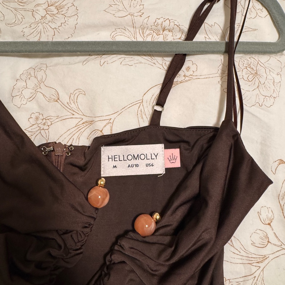 Hello Molly Chocolate Brown Spaghetti-Strap Maxi Dress - Picture 5 of 5